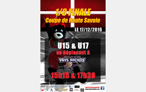 1/8 Finale Coupe Haute Savoie - U17 se déplacent à BC Pays Rochois