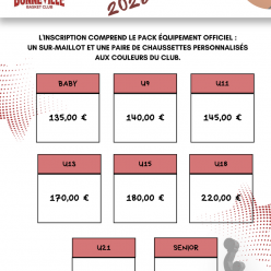 Tarifs des licences 2026/2027